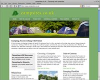 campsites.co.uk screenshot